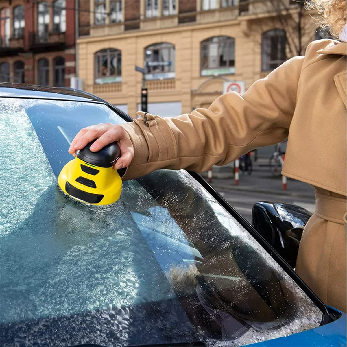 Ice Scraper Compact Double Blade Windshield Ice Remover for Winter Driving