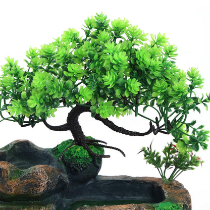 Indoor LED Water Fountain Bonsai Tabletop Waterfall Fountain Decorative Zen Relaxation Home Decor