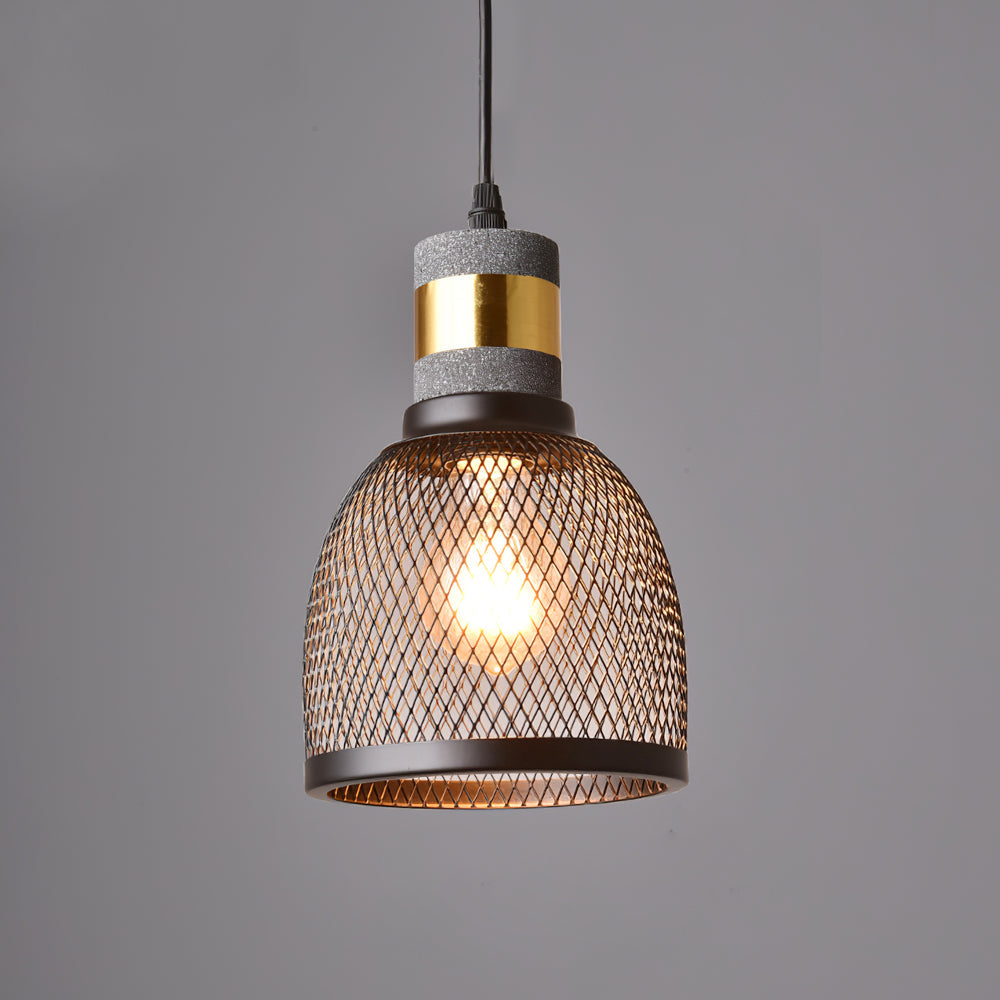 Industrial Cylindrical Pendant Light Concrete Metal E26 E27 Ceiling Fixture