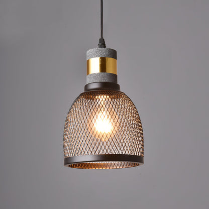 Industrial Cylindrical Pendant Light Concrete Metal E26 E27 Ceiling Fixture