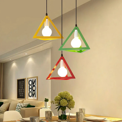 Industrial Triangle Pendant Light Minimalist Hanging Ceiling Lamp