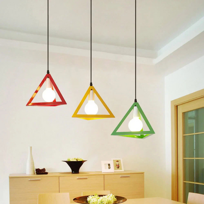 Industrial Triangle Pendant Light Minimalist Hanging Ceiling Lamp