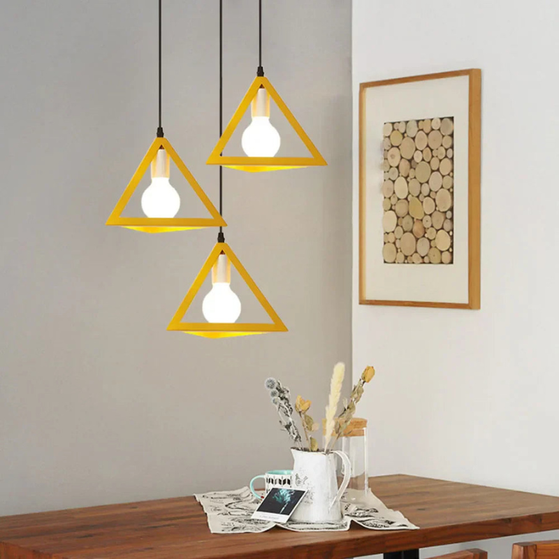 Industrial Triangle Pendant Light Minimalist Hanging Ceiling Lamp