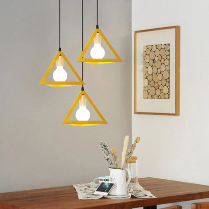 Industrial Triangle Pendant Light Minimalist Hanging Ceiling Lamp