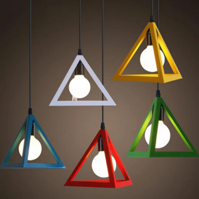Industrial Triangle Pendant Light Minimalist Hanging Ceiling Lamp