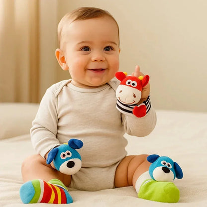 Infant Rattle Wristbands and Socks Sensory Toy Set