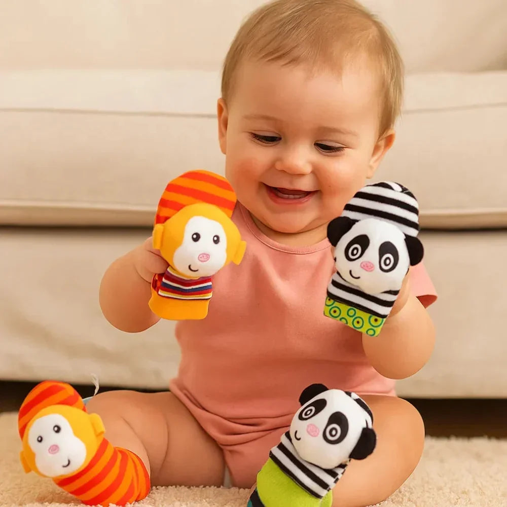 Infant Rattle Wristbands and Socks Sensory Toy Set