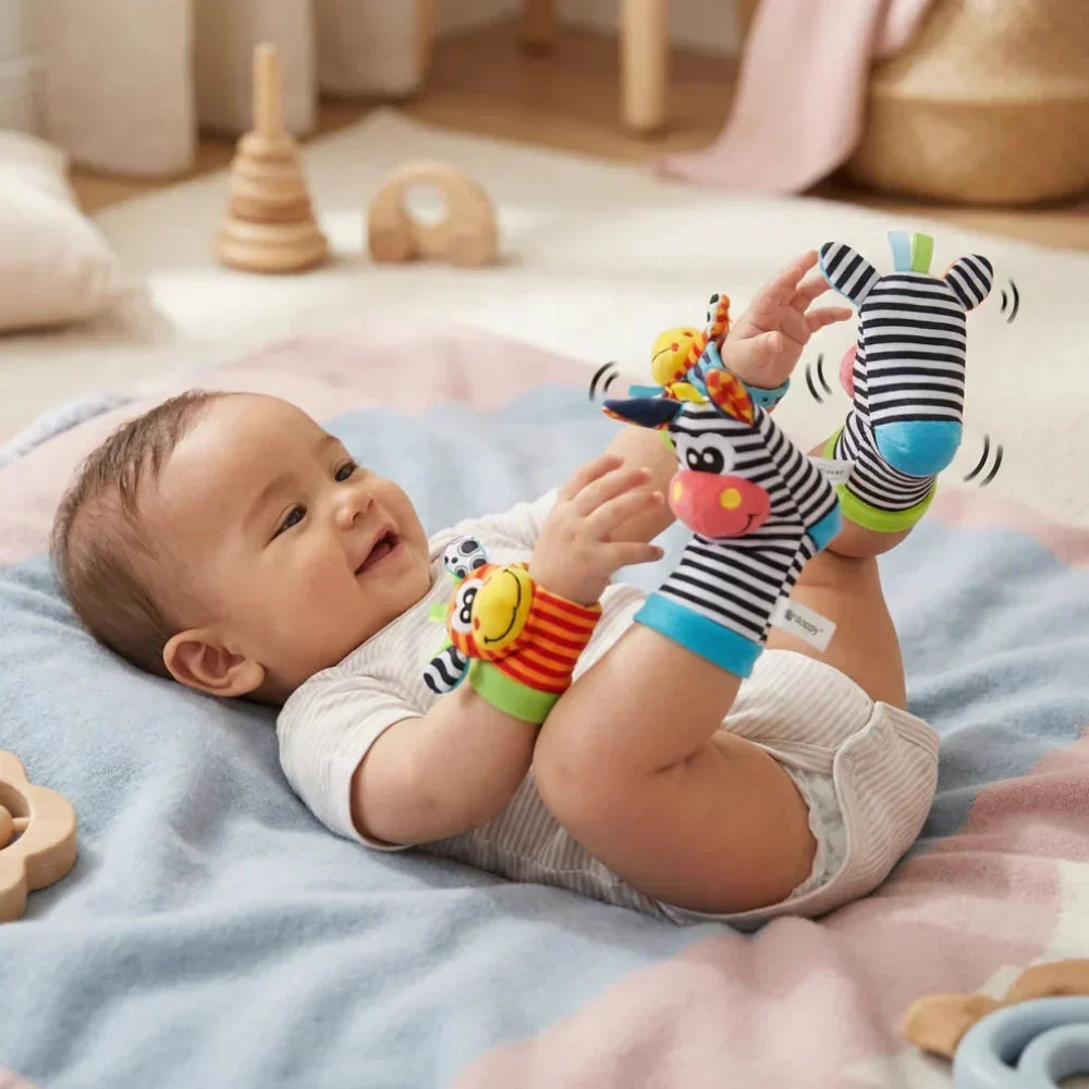 Infant Rattle Wristbands and Socks Sensory Toy Set