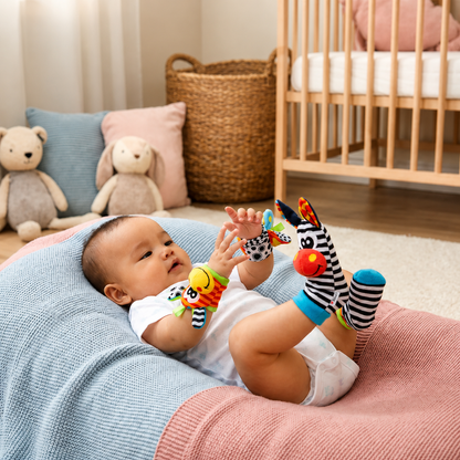Infant Rattle Wristbands and Socks Sensory Toy Set