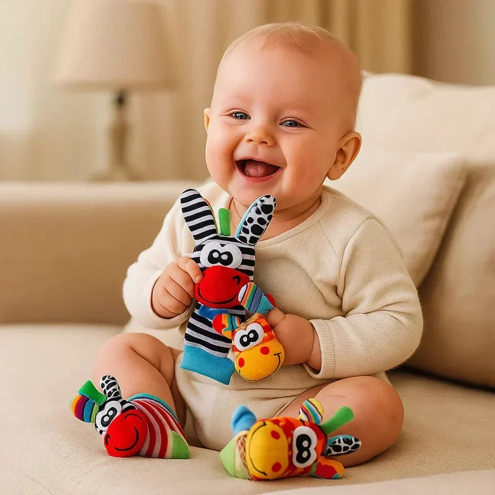 Infant Rattle Wristbands and Socks Sensory Toy Set