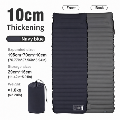 Inflatable Camping Sleeping Pad with Built-In Pump