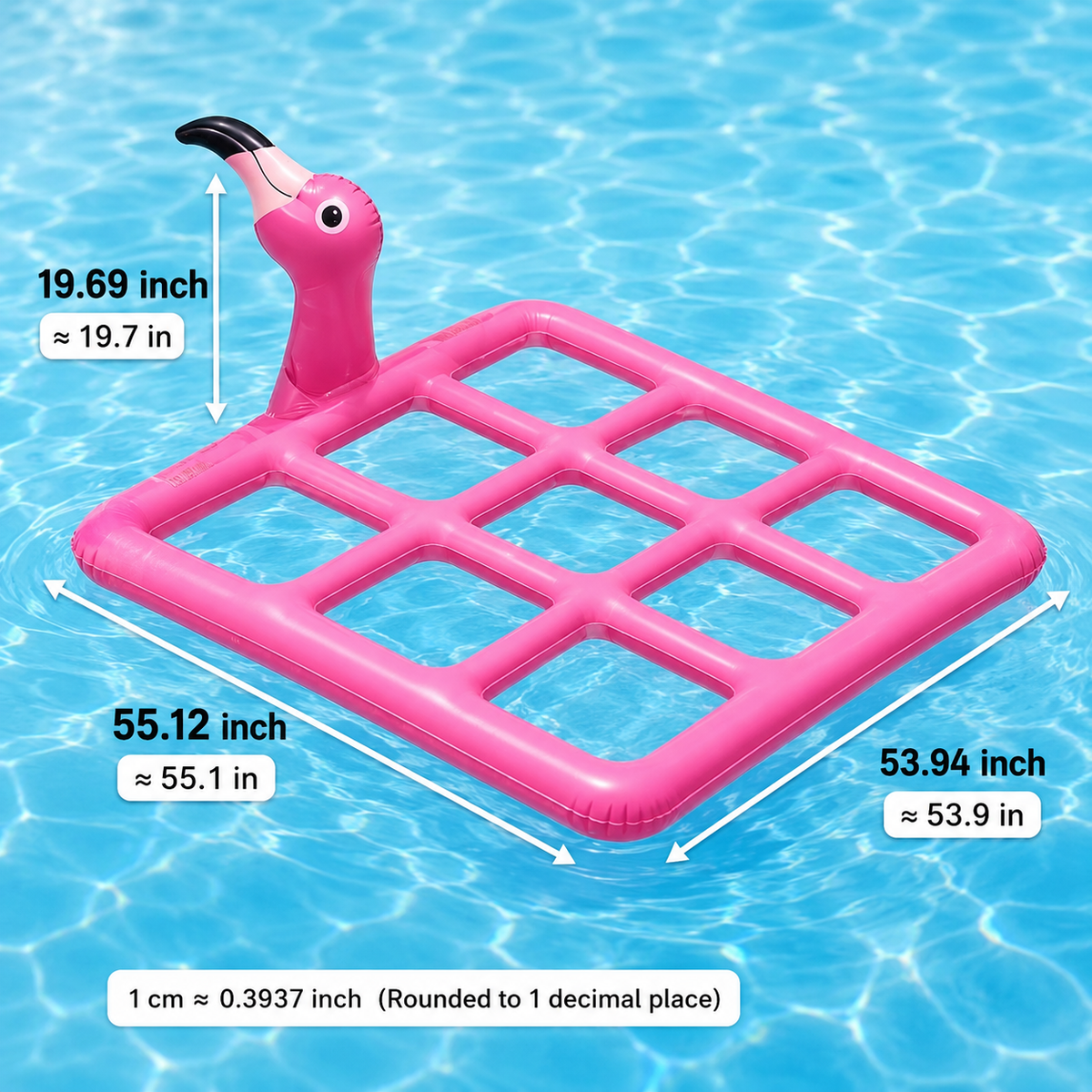 Inflatable Flamingo Pool Float with Tic Tac Toe Game