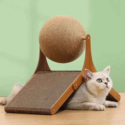 Interactive Cat Scratcher Ball Climbing Toy With Stable Base