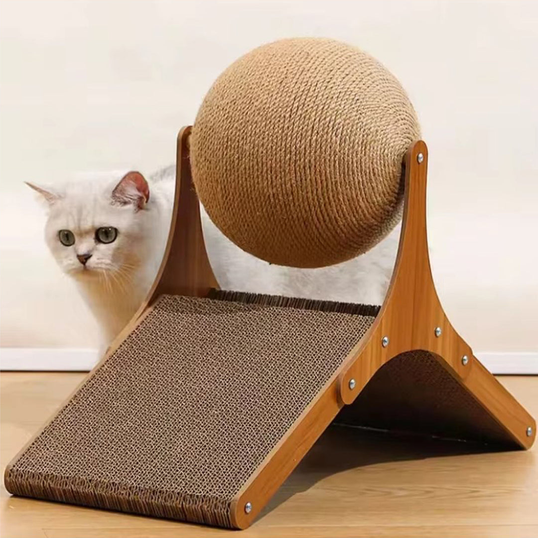 Interactive Cat Scratcher Ball Climbing Toy With Stable Base