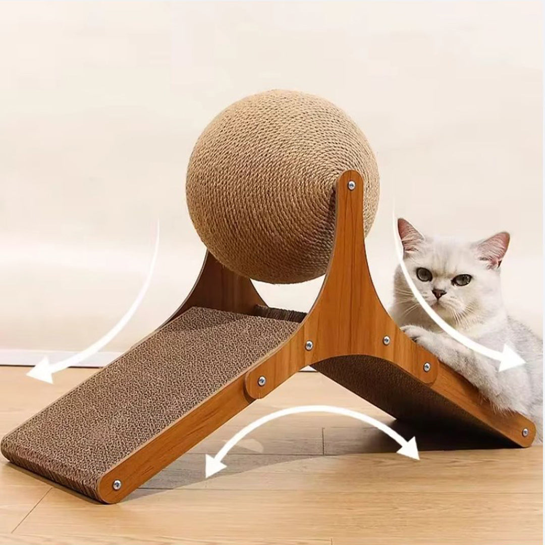 Interactive Cat Scratcher Ball Climbing Toy With Stable Base