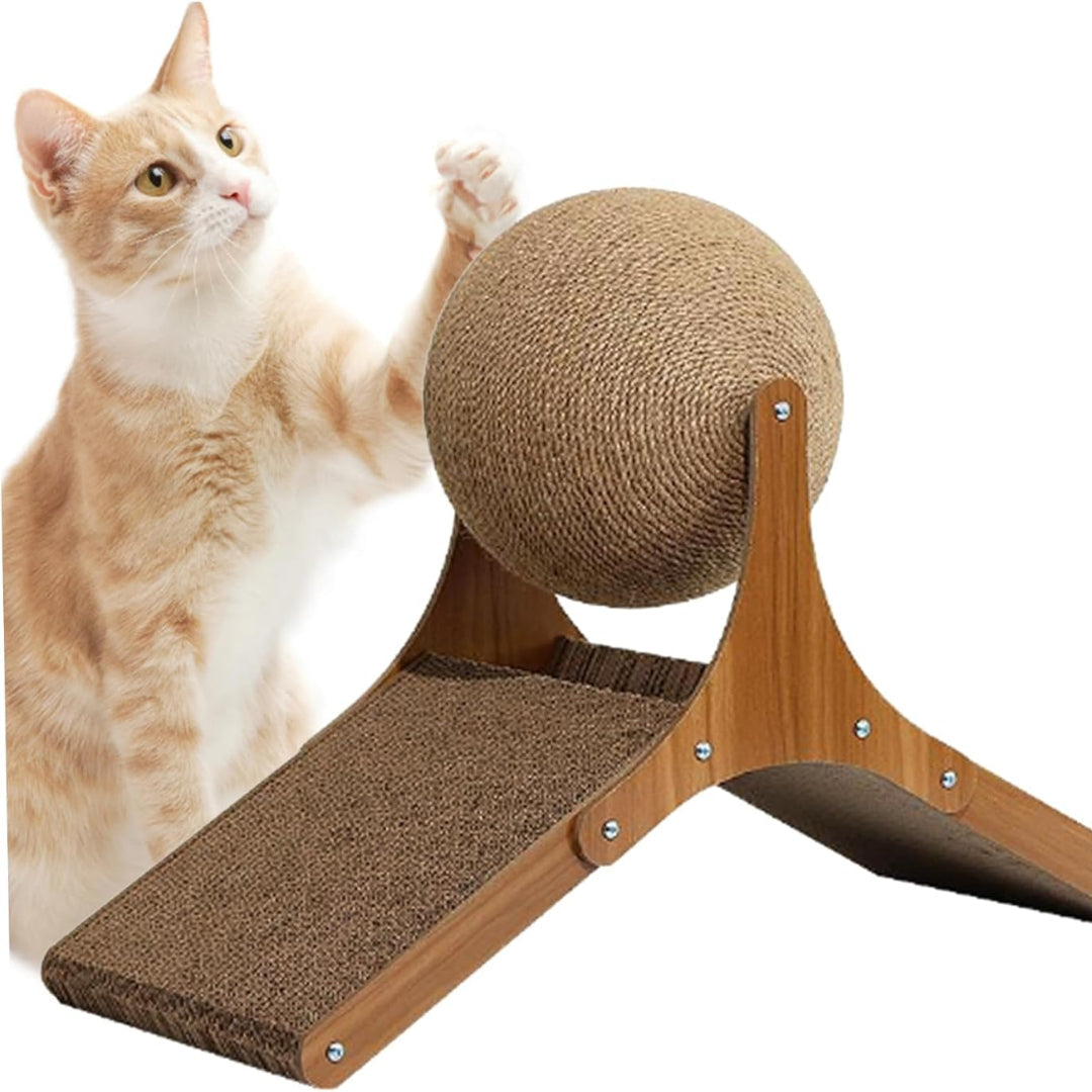 Interactive Cat Scratcher Ball Climbing Toy With Stable Base