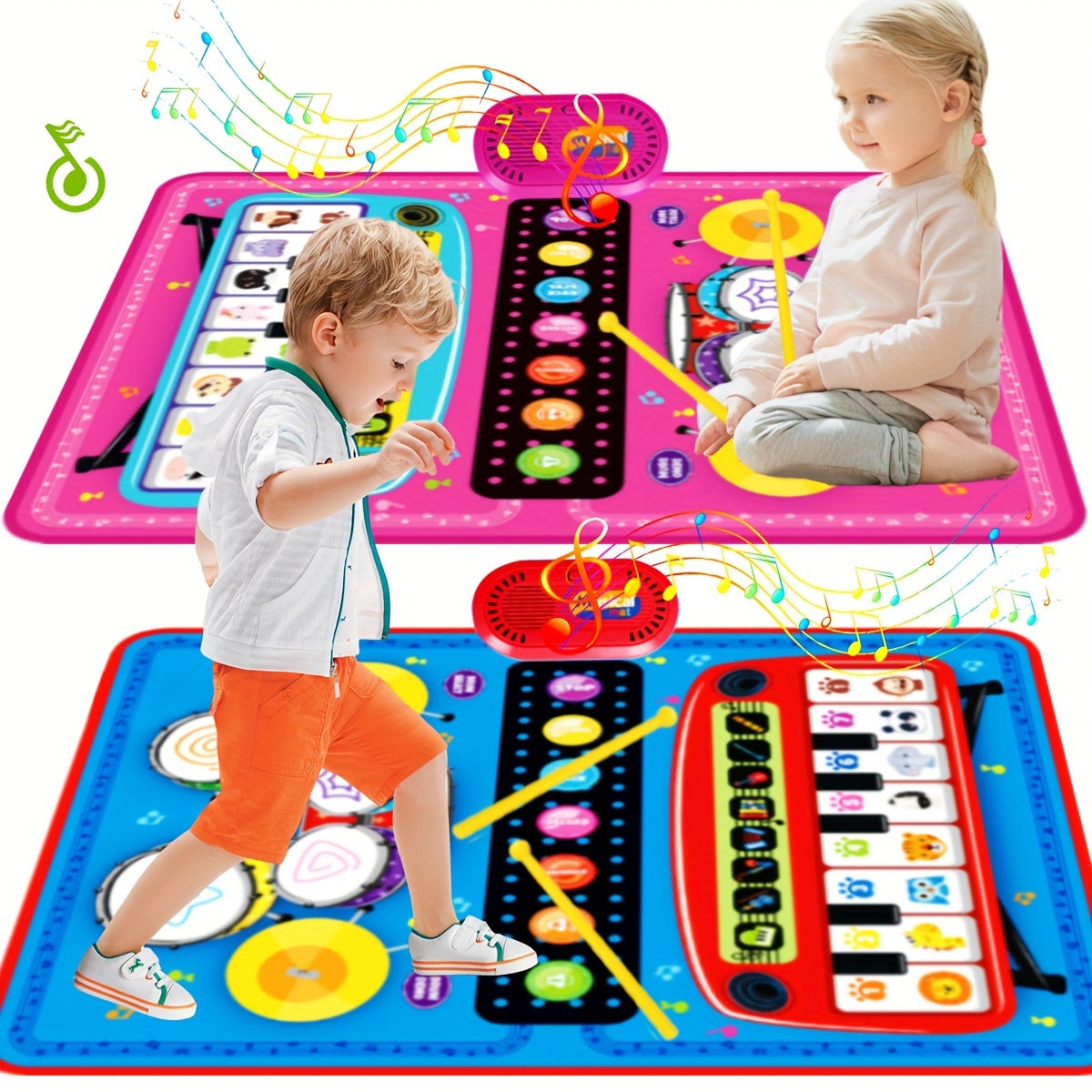 Interactive Kids Musical Play Mat Piano Drum Music Floor Toy for Toddlers