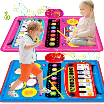 Interactive Kids Musical Play Mat Piano Drum Music Floor Toy for Toddlers