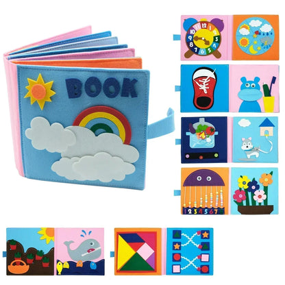 Interactive Montessori Busy Book for Kids 3D Learning Activity Book Animals Numbers Colors