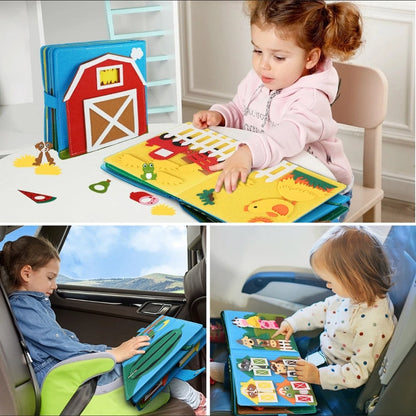 Interactive Montessori Busy Book for Kids 3D Learning Activity Book Animals Numbers Colors