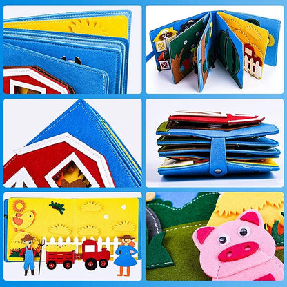 Interactive Montessori Busy Book for Kids 3D Learning Activity Book Animals Numbers Colors