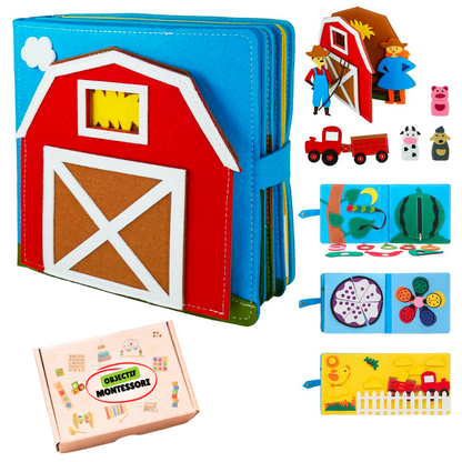 Interactive Montessori Busy Book for Kids 3D Learning Activity Book Animals Numbers Colors