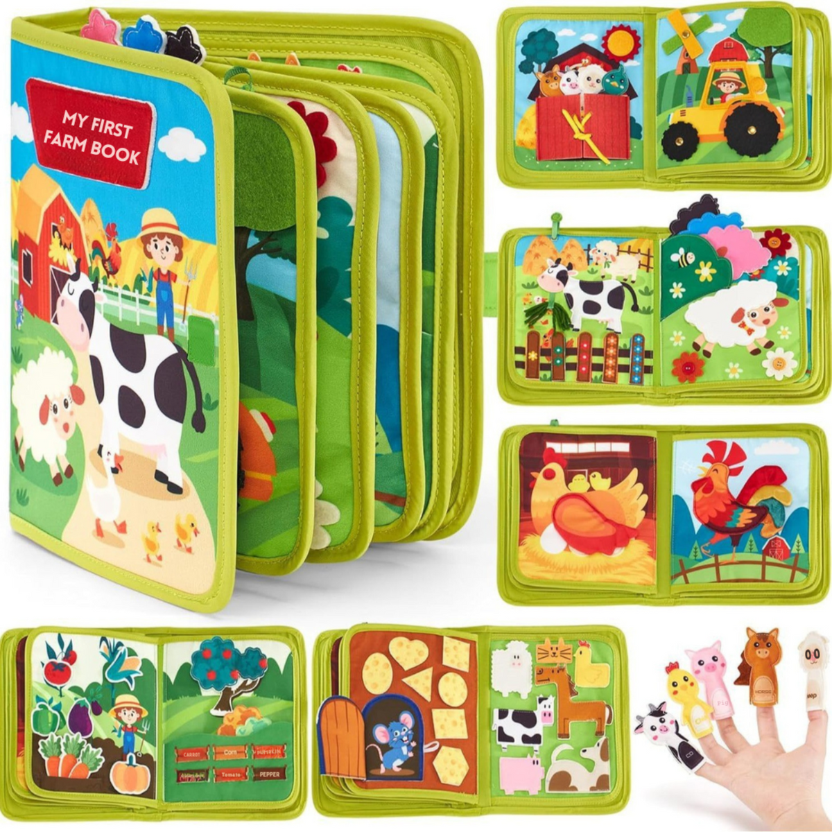 Interactive Montessori Farm Book for Toddlers