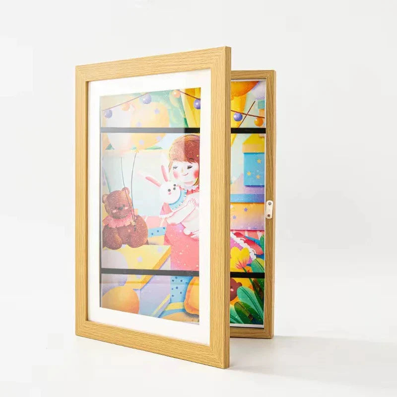 Kids Artwork Display Frame Front Opening Wall Art Storage Frame Holds 150 Drawings
