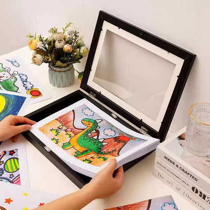 Kids Artwork Display Frame Front Opening Wall Art Storage Frame Holds 150 Drawings