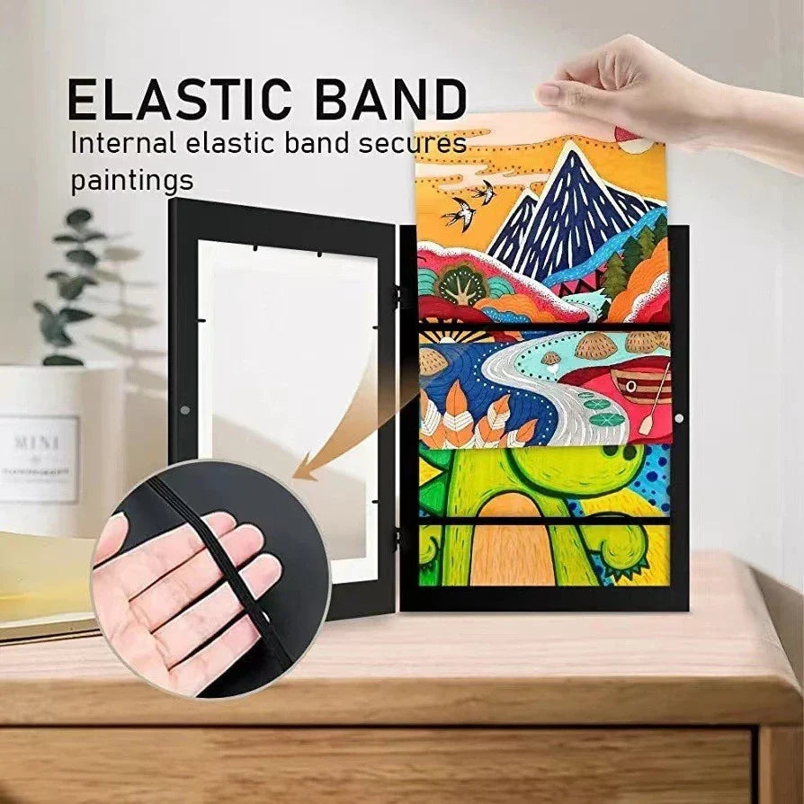 Kids Artwork Display Frame Front Opening Wall Art Storage Frame Holds 150 Drawings