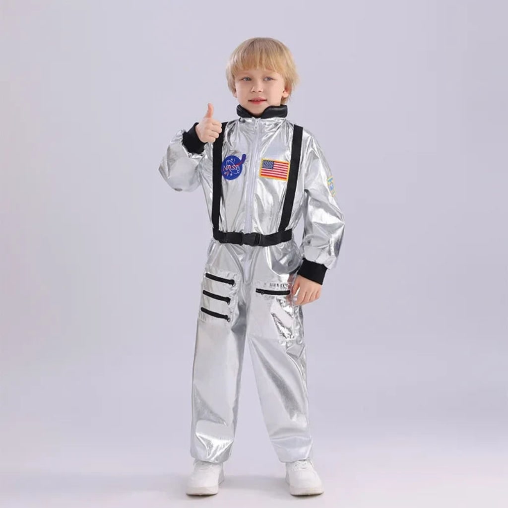 Astronautdragt som halloweenkostume til børn, rumfarer-udklædning