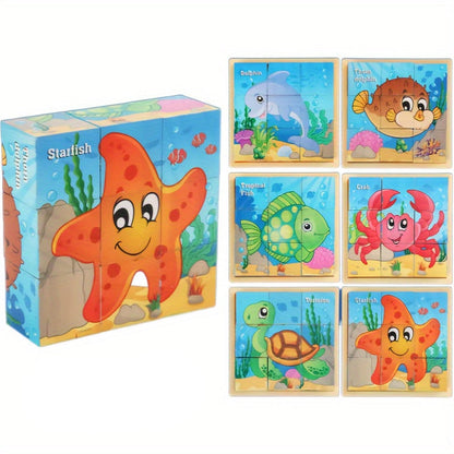 Kids Block Puzzle Game Educational Brain Teaser Learning Toy for Toddlers