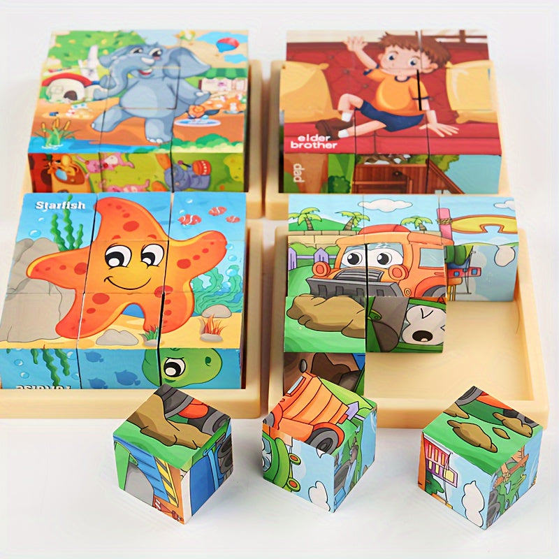 Kids Block Puzzle Game Educational Brain Teaser Learning Toy for Toddlers