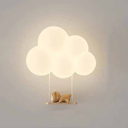 LED-natlampe til børn med sky, vægmonteret, varm hvid lampe til soveværelse