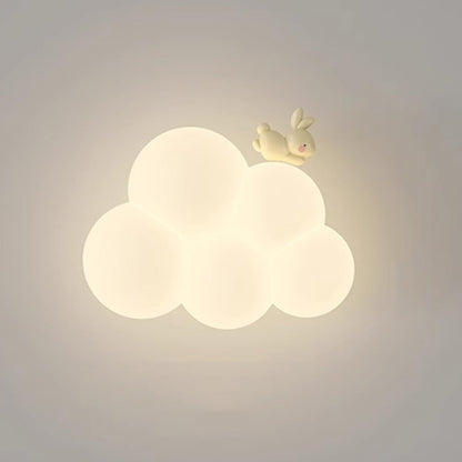 LED-natlampe til børn med sky, vægmonteret, varm hvid lampe til soveværelse