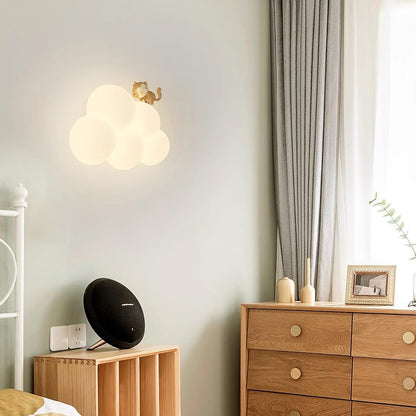 LED-natlampe til børn med sky, vægmonteret, varm hvid lampe til soveværelse