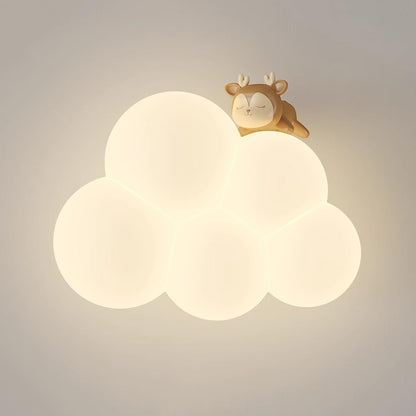 LED-natlampe til børn med sky, vægmonteret, varm hvid lampe til soveværelse