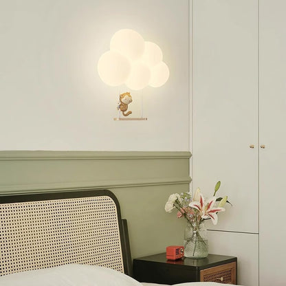 LED-natlampe til børn med sky, vægmonteret, varm hvid lampe til soveværelse