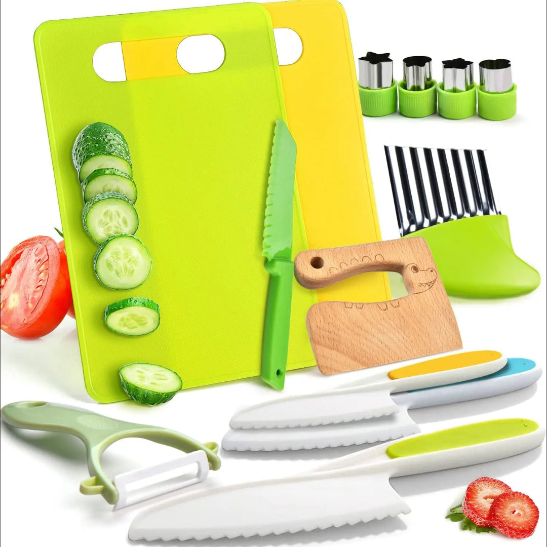 Kids Cooking Knife Set Toddler Kitchen Utensils Food Prep Tools