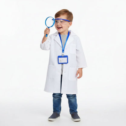 Kids Doctor Lab Coat Halloween Costume Set For Role Play And Parties