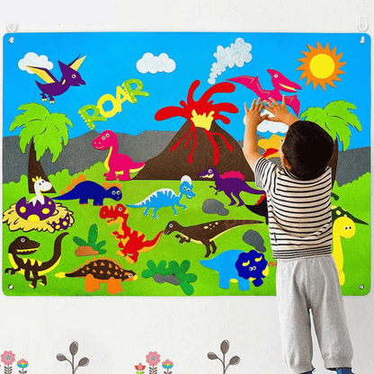 Kids Felt Story Board Animal Storytelling Play Set Interactive Learning Toy for Creative Play and Travel