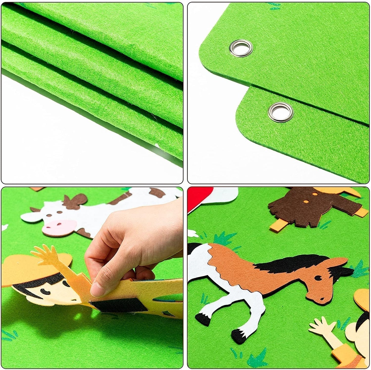 Kids Felt Story Board Animal Storytelling Play Set Interactive Learning Toy for Creative Play and Travel