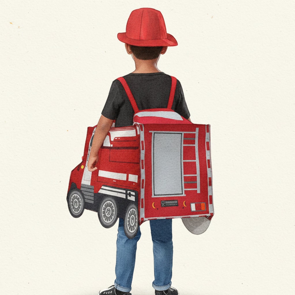 Kids Firefighter Truck Halloween Costume Role Play Outfit