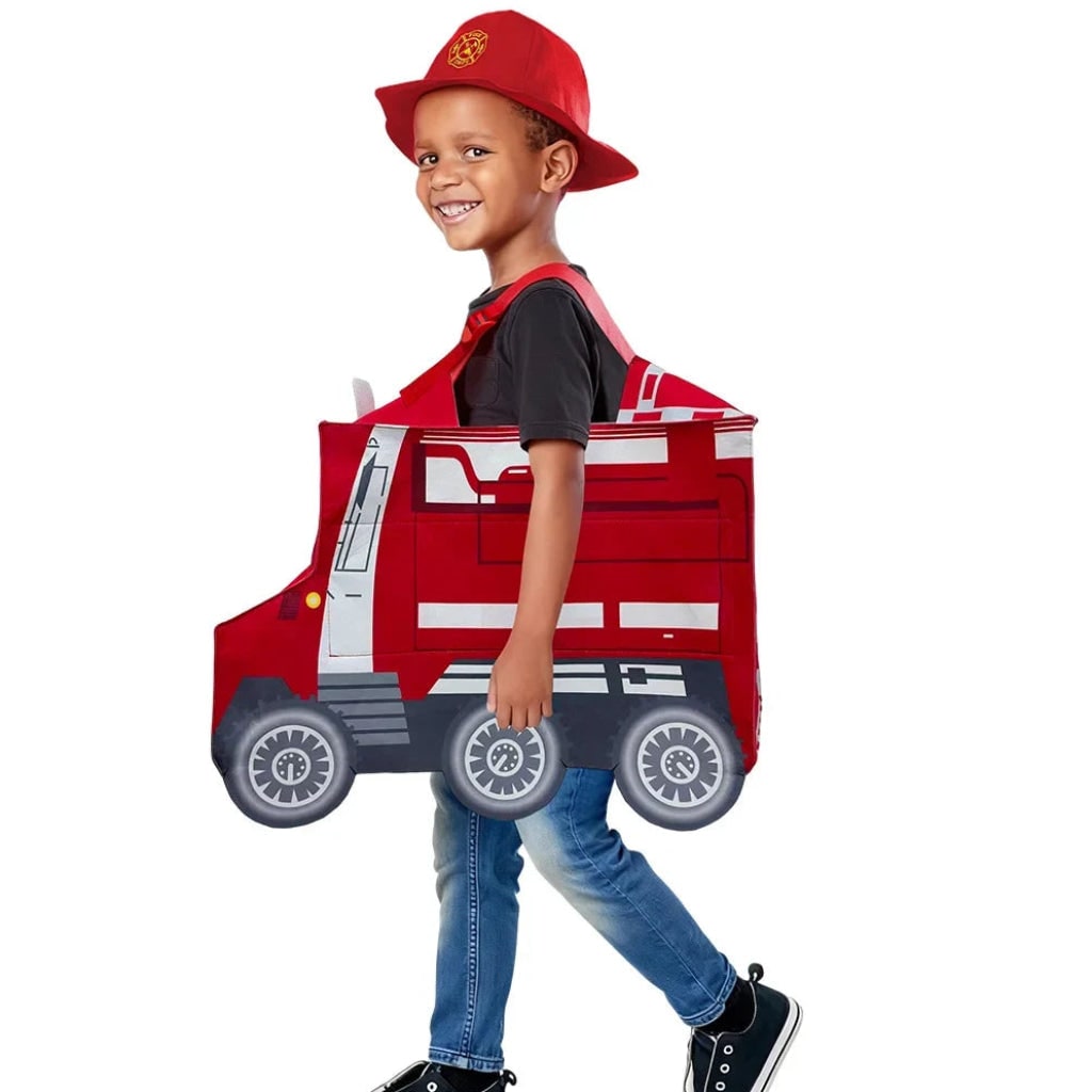 Kids Firefighter Truck Halloween Costume Role Play Outfit