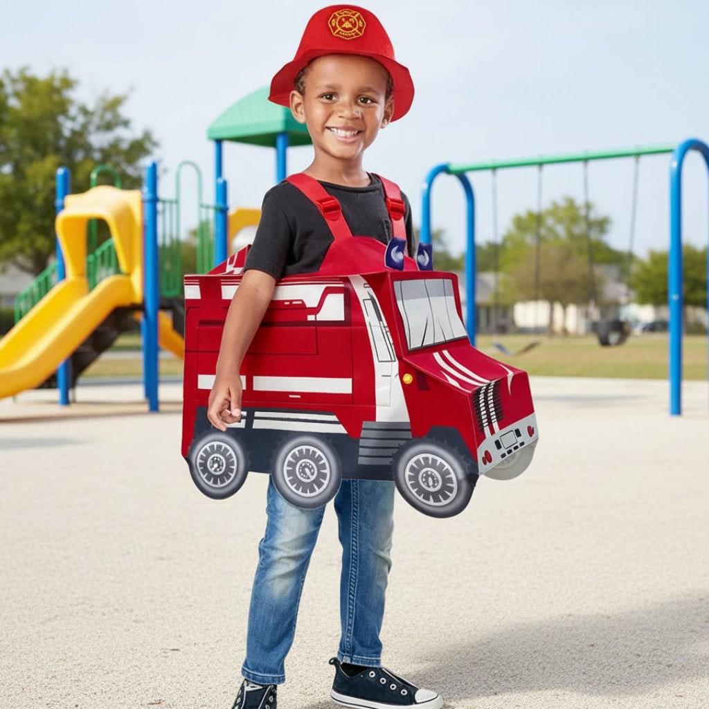 Kids Firefighter Truck Halloween Costume Role Play Outfit
