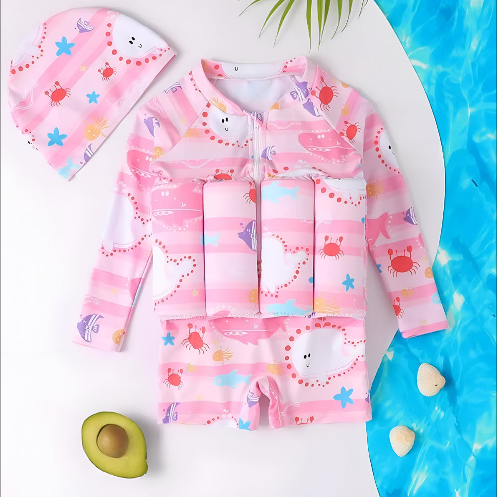 Kids Floating Swim Vest Training Suit with UV Coverage