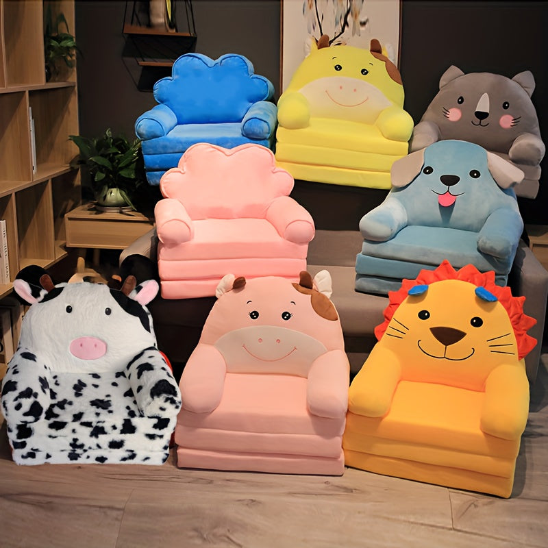 Kids Foldable Sofa Chair for Children Soft Plush Toddler Couch with Memory Foam Cushion for Playroom Bedroom