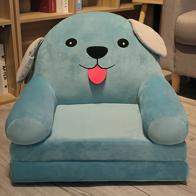 Kids Foldable Sofa Chair for Children Soft Plush Toddler Couch with Memory Foam Cushion for Playroom Bedroom