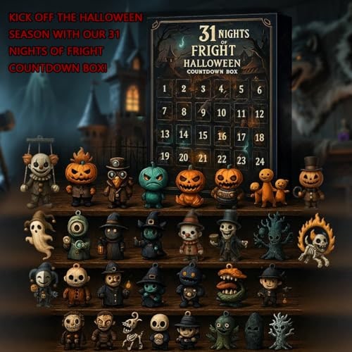 Calendario dell'Avvento di Halloween per bambini con 31 statuine spettrali
