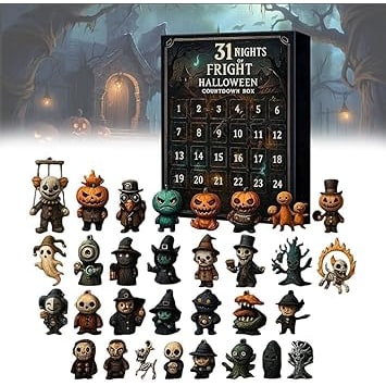 Calendario dell'Avvento di Halloween per bambini con 31 statuine spettrali